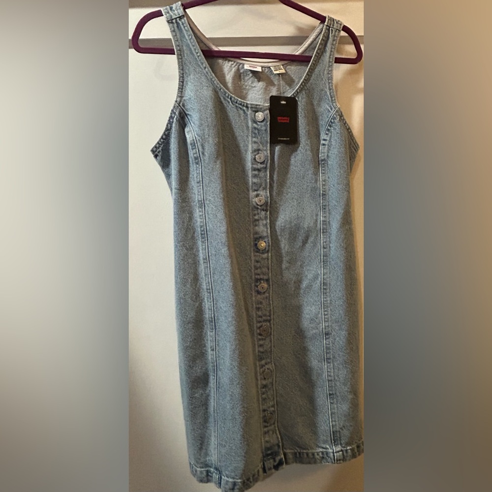 Levi's Sleeveless Denim Button-Down Midi Dress